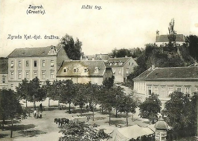 Ilički trg (Mali plac, današnji Britanski trg) 1898. godine A